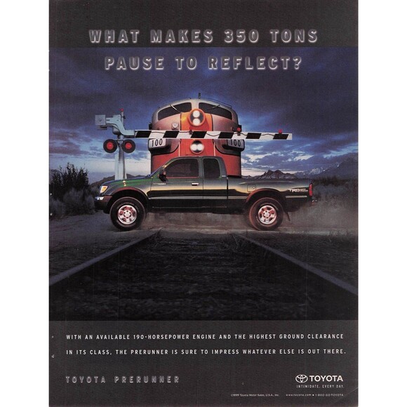 Hot body Woman Bikini Long Legs Toyota Prerunner Print Ad Pinup Poster 2000 - Picture 2 of 2